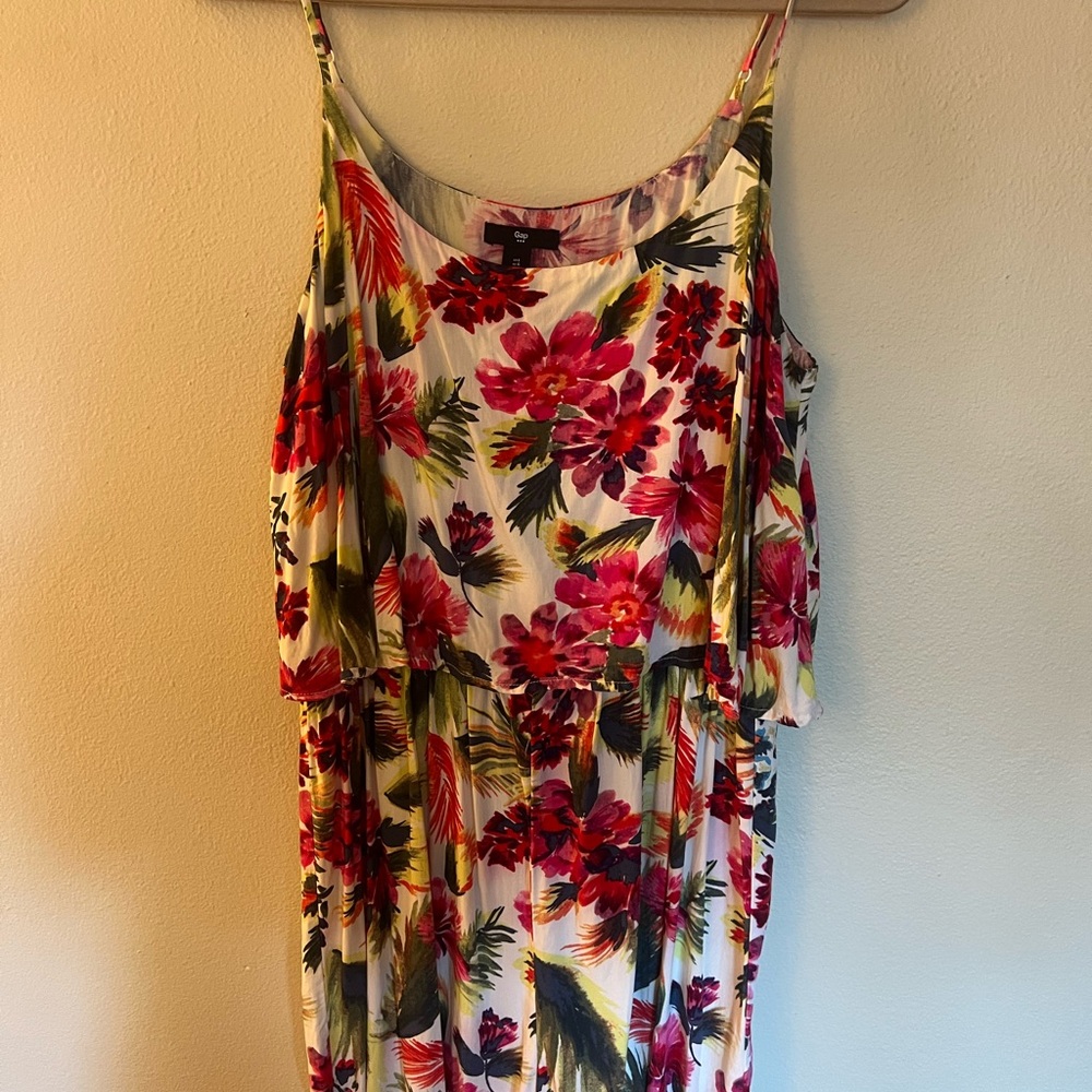 GAP Red and Purple Maxi Sundress Sleeveless Resort Wear